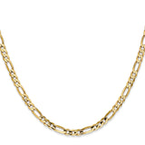 14K Yellow Gold 4 mm Figaro Chain Necklace, Polished