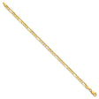 14K Yellow Gold 4 mm Figaro Chain Anklet, Polished