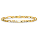 14K Yellow Gold 4 mm Figaro Chain Anklet, Polished alternate angle