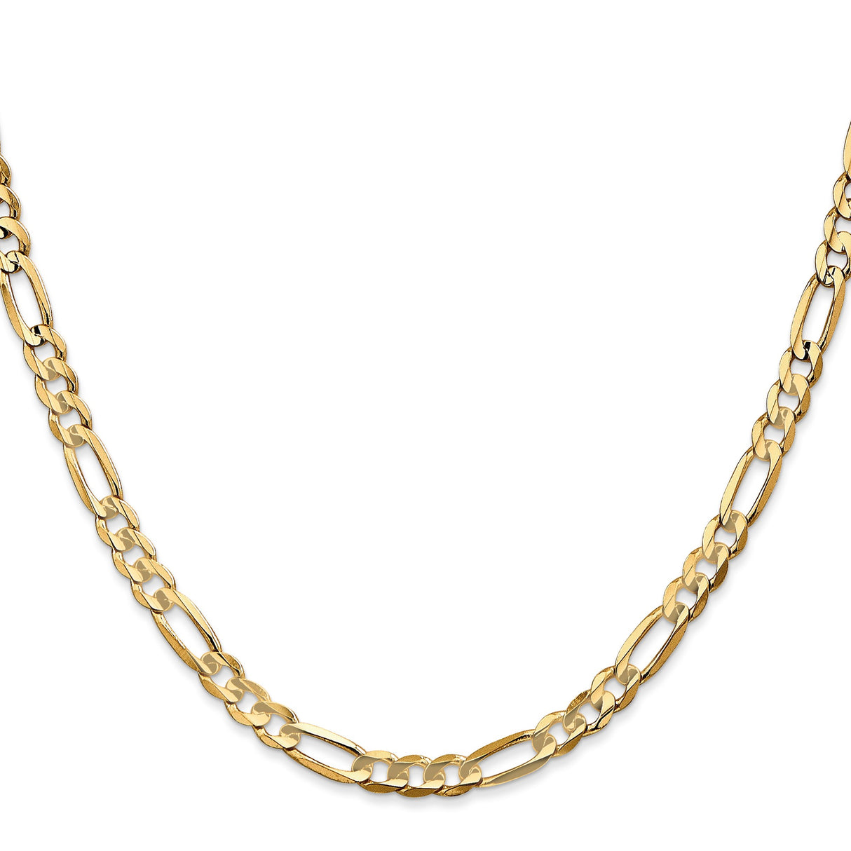 14K Yellow Gold 4.5 mm Figaro Chain Necklace, Polished