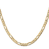 14K Yellow Gold 4.5 mm Figaro Chain Necklace, Polished