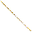 14K Yellow Gold 4.5 mm Figaro Chain Bracelet, Polished