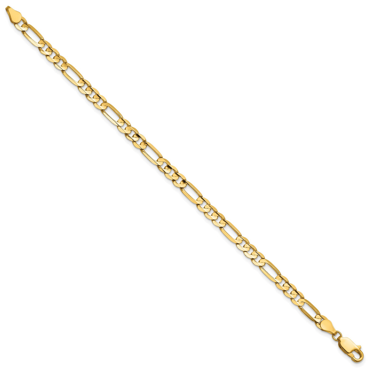 14K Yellow Gold 4.5 mm Figaro Chain Bracelet, Polished