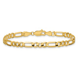14K Yellow Gold 4.5 mm Figaro Chain Anklet, Polished alternate angle