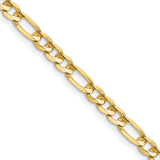 14K Yellow Gold 4.5 mm Figaro Chain Necklace, Polished detail view