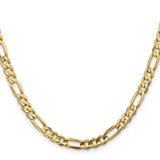14K Yellow Gold 5.5 mm Figaro Chain Necklace, Polished