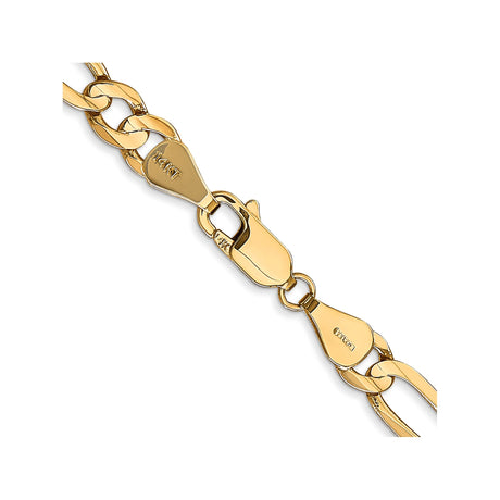 14K Yellow Gold 5.5 mm Figaro Chain Necklace, Polished alternate angle