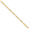 14K Yellow Gold 5.5 mm Figaro Chain Anklet, Polished