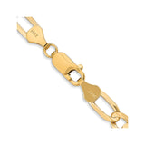14K Yellow Gold 6 mm Figaro Chain Necklace, Polished alternate angle