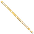 14K Yellow Gold 6.75 mm Figaro Chain Anklet, Polished