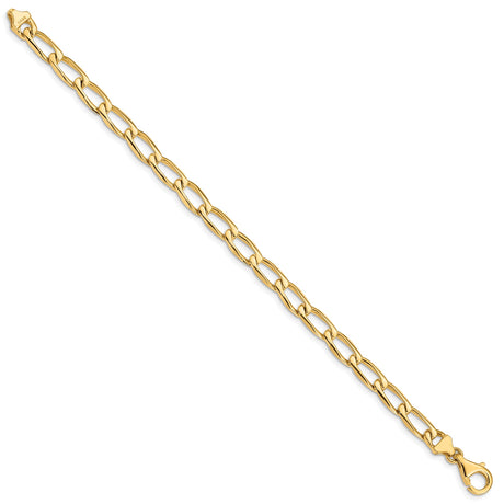 14K Yellow Gold 5.9 mm Polished Chain Bracelet, Solid