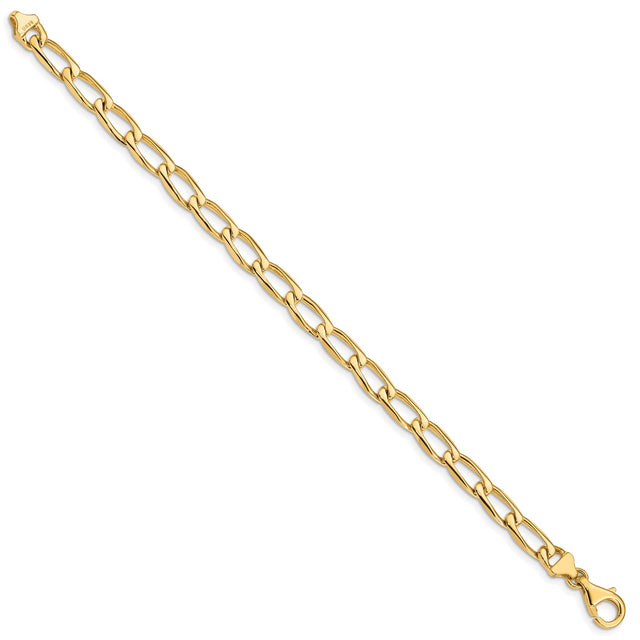 14K Yellow Gold 5.9 mm Polished Chain Bracelet, Solid