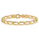 14K Yellow Gold 5.9 mm Polished Chain Bracelet, Solid alternate angle