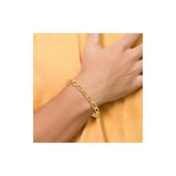 14K Yellow Gold 5.9 mm Polished Chain Bracelet, Solid detail view