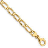 14K Yellow Gold 5.9 mm Polished Chain Bracelet, Solid detail view
