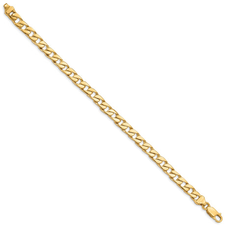 14K Yellow Gold 6.5 mm Polished Chain Bracelet, Solid