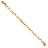 14K Yellow Gold 6 mm Polished Chain Bracelet, Solid