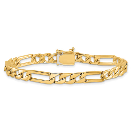 14K Yellow Gold 6 mm Polished Chain Bracelet, Solid alternate angle