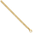 14K Yellow Gold 8 mm Polished Chain Bracelet, Solid
