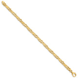 14K Yellow Gold 5.5 mm Polished Chain Anklet, Solid