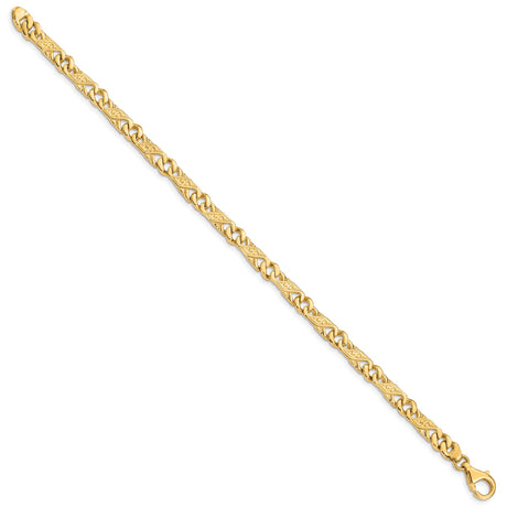 14K Yellow Gold 5.5 mm Polished Chain Bracelet, Solid