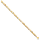 14K Yellow Gold 5.5 mm Polished Chain Bracelet, Solid detail view