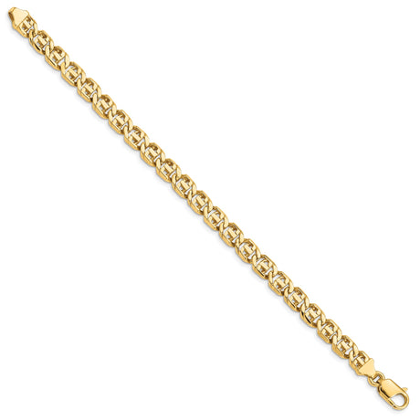 14K Yellow Gold 6.75 mm Polished Chain Bracelet, Solid