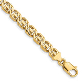 14K Yellow Gold 6.75 mm Polished Chain Bracelet, Solid alternate angle