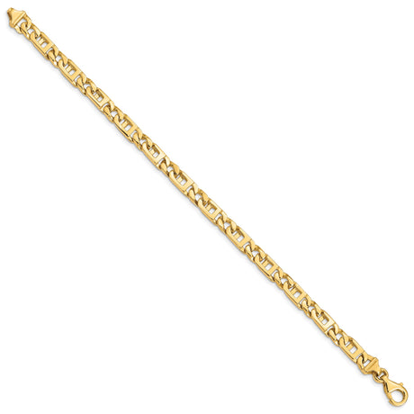 14K Yellow Gold 5.9 mm Polished Chain Bracelet, Solid