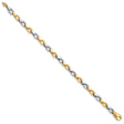 14K Two-tone Gold 4.5 mm Polished Chain Bracelet, Solid