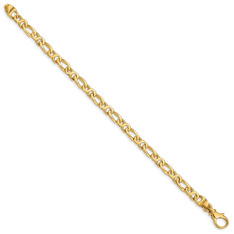 14K Yellow Gold 4.8 mm Polished Chain Bracelet, Solid