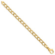 14K Yellow Gold 8.6 mm Polished Chain Bracelet, Solid