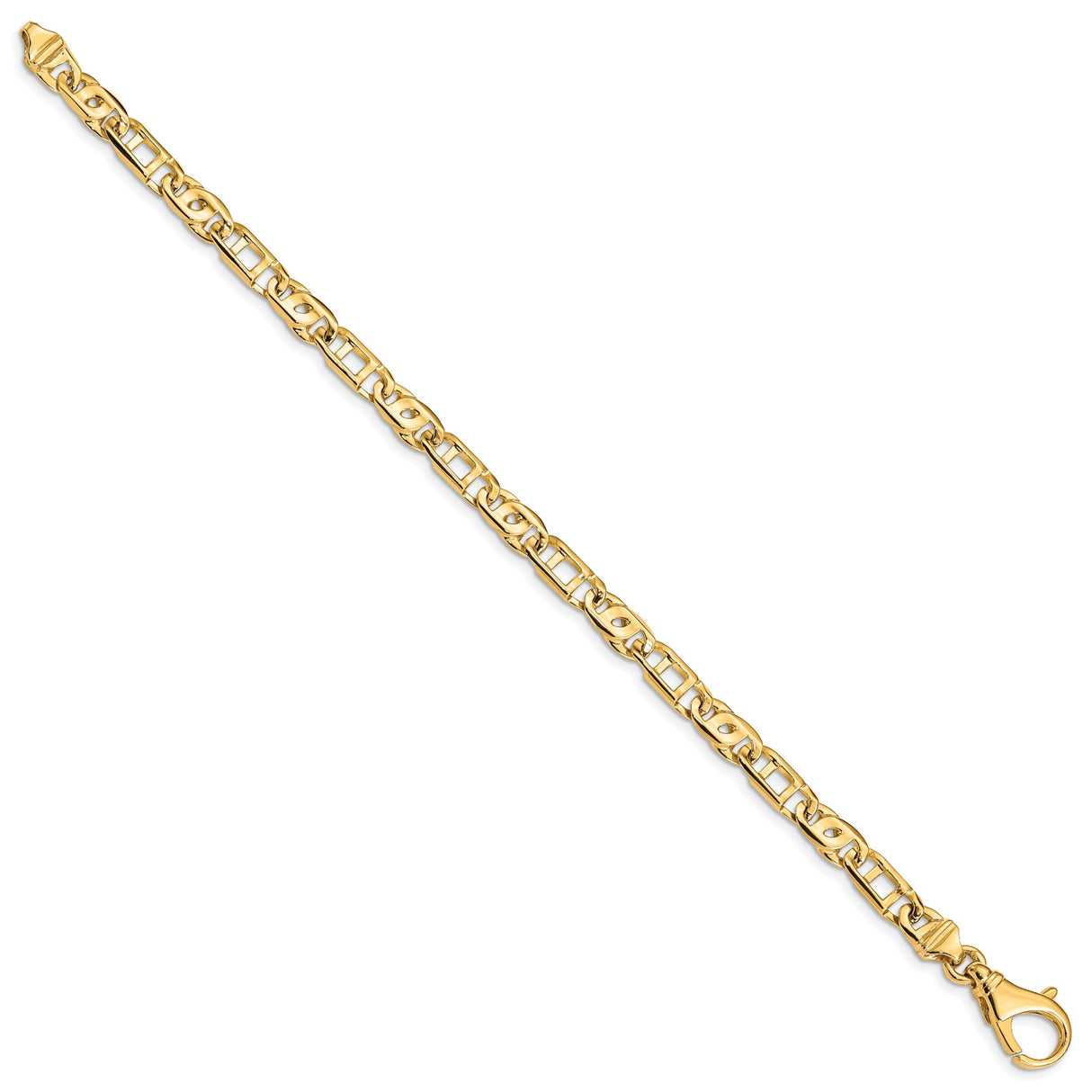 14K Yellow Gold 5.5 mm Polished Chain Bracelet, Solid
