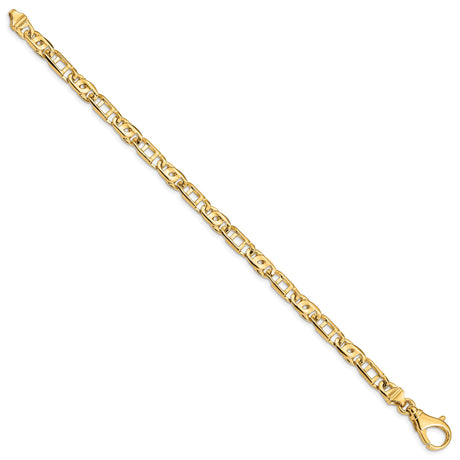 14K Yellow Gold 5.5 mm Polished Chain Bracelet, Solid