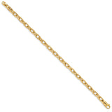 14K Yellow Gold 5 mm Polished Chain Bracelet, Solid