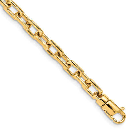 14K Yellow Gold 5 mm Polished Chain Bracelet, Solid alternate angle
