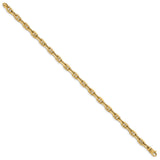 14K Yellow Gold 5.1 mm Polished Chain Bracelet, Solid
