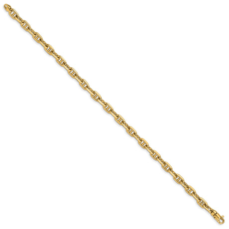 14K Yellow Gold 5.1 mm Polished Chain Bracelet, Solid