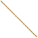 14K Yellow Gold 5.1 mm Polished Chain Bracelet, Solid detail view