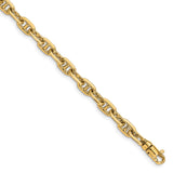 14K Yellow Gold 5.1 mm Polished Chain Bracelet, Solid detail view