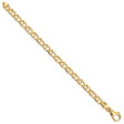 14K Yellow Gold 6.5 mm Polished Chain Bracelet, Solid