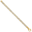 14K Two-tone Gold 8 mm Polished Chain Bracelet, Solid