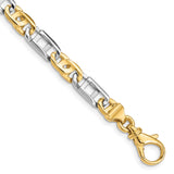 14K Two-tone Gold 5.5 mm Polished Chain Bracelet, Solid alternate angle
