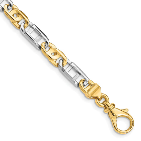 14K Two-tone Gold 5.5 mm Polished Chain Bracelet, Solid alternate angle