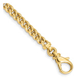 14K Yellow Gold 4.5 mm Polished Chain Bracelet, Solid alternate angle