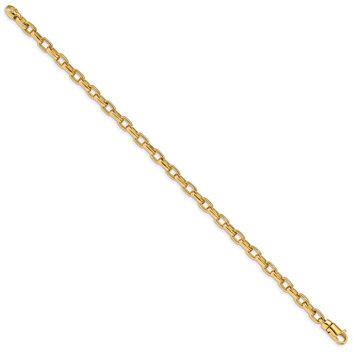 14K Yellow Gold 5 mm Polished Chain Bracelet, Solid