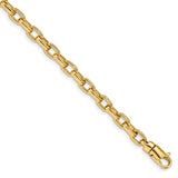 14K Yellow Gold 5 mm Polished Chain Bracelet, Solid alternate angle