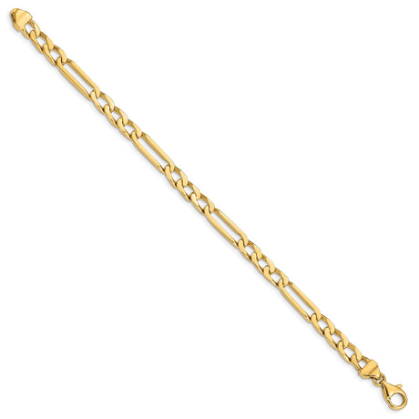 14K Yellow Gold 5 mm Figaro Chain Bracelet, Polished
