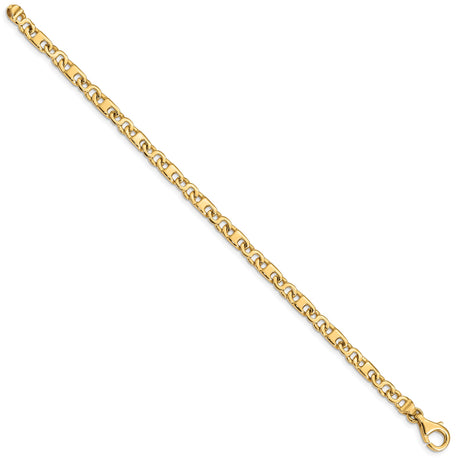 14K Yellow Gold 4.4 mm Polished Chain Bracelet, Solid