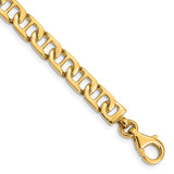 14K Yellow Gold 6.5 mm Polished Chain Bracelet, Solid shown for scale